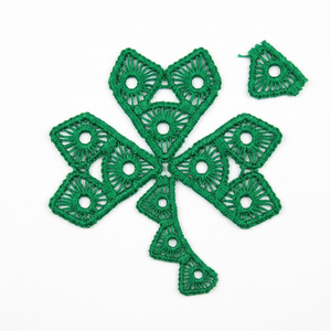 15mm <b>Emerald</b> Green Geometric Guipure GPO Lace Trim Customizable Factory Direct 20 Meter Packing for Curtains Cushions Table Mats - Product Image 4