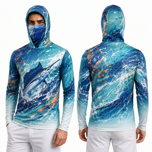 Maillot de pêche respirant à capuche, léger, pour la pêche en plein air, vêtements de sport pour pêcheurs, design personnalisé - Product Image 4
