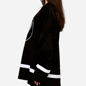 Oversized mesh streetwear jersey unisex ademende lange mouw American football jersey logo design private label groothandel OEM - Product Image 3