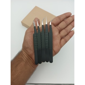 Wholesale Premium Quality Stainless Steel Precision Smooth Tip <b>Lash</b> Tweezers for Eyelash <b>Extension</b> Application - Product Image 1