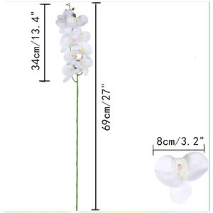 ดอกกล้วยไม้ฟาแลนนอปซิสสีขาว THAF-019 ดอกไม้ประดิษฐ์เหมือนจริง ทำจากยางลาเท็กซ์เนื้อนุ่ม สำหรับตกแต่งบ้านและงานปาร์ตี้ - Product Image 3