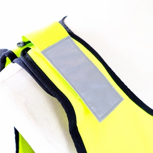 Gilet de sécurité haute visibilité réfléchissant en maille avec fermeture éclair, multi-poches, uniforme de travail unisexe en polyester pour la sécurité et la détection d'aiguilles - Product Image 2