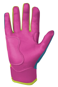 Guantes de Bateo Personalizados Color Azul Caribeño, Cuero Cabretta de 0.9mm, Cierre de Gancho y Bucle Ambidiestro, Agarre Premium, AREONE - Product Image 5