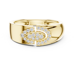 Bague solitaire en or jaune plaqué avec diamant, bijou pour fiançailles, anniversaire et usage quotidien - Product Image 2