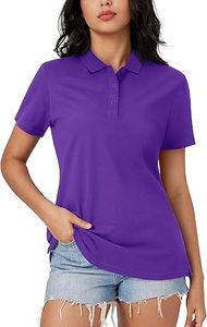 T-shirt polo pour femme 100% coton, col polo, décontracté, coton et polyester, anti-boulochage et respirant, impression numérique. - Product Image 2