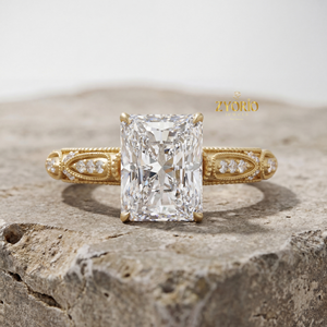 Bague de fiançailles et de mariage en zircon taille ovale 3,03 carats, diamant central et diamants latéraux, en argent 925, style vintage, bague de luxe pour soirée - Product Image 2