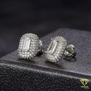 Boucles d'oreilles élégantes en diamant Moissanite, en argent Sterling 925, bijoux de luxe pour femmes, cadeau de mariage - Product Image 4
