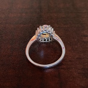 Bague Couronne en Opale Naturelle, Argent Sterling 925, Sertissage Pavé, Bague de Fiançailles Romantique en Pierre Précieuse pour Femme - Product Image 3