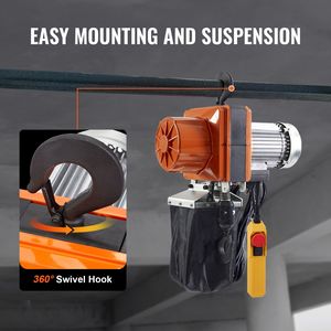 120V Single Phase Electric Chain <b>Hoist</b> with 1 Ton Capacity 6 m Lifting Height 10 Ft/min Speed Overhead Crane G1 - Product Image 6