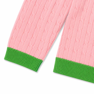 Wholesale Custom Logos <b>Cable</b> <b>knit</b> Sorority Crew Neck Varsity <b>Cardigan</b> Embroidery work High-Quality material - Product Image 4
