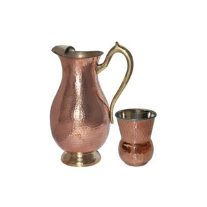Copper Pitcher Set with Two Tumblers Vintage Metal <b>Drinking</b> Vessel for Party Use Durable Design Pure Copper <b>Jug</b> Pitcher On Sale - Product Image 3