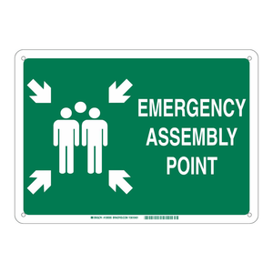 Panneau de signalisation d'urgence réfléchissant Brady pour les zones d'évacuation intérieures et extérieures - Product Image 3