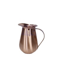 Carafe en cuivre écologique de qualité supérieure avec poignée et couvercle, finition lisse, pichet à eau durable pour la maison, la cuisine et les restaurants