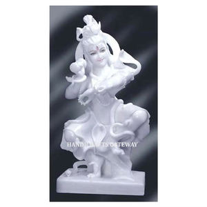 Escultura de Shiva en Mármol Blanco Puro, Atractiva y Hermosa, en Posición de Danza, con Acabado Super Pulido para Fines Religiosos - Product Image 5