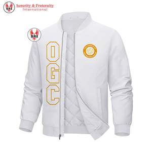 Chaqueta Universitaria para Mujer con Estampado de Círculo Dorado |   Chaqueta de Invierno OGC Masónica para Mujer, Hecha a Medida, con Exterior de Algodón y Forro de Lana - Product Image 1