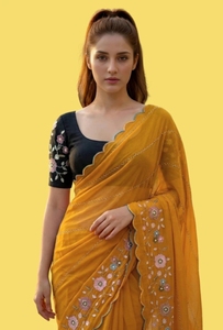 ผ้าซิ่นปักลาย KV แบบไม่เย็บติดกัน พร้อมตกแต่งด้วยผ้าลูกไม้ - Product Image 2