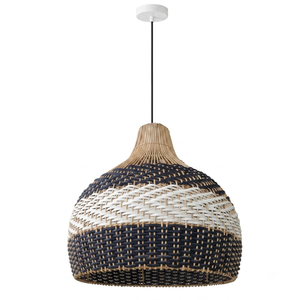 2025 Antique Wicker Lampshade Hot Home Decor Bamboo Rattan Chandelier Pendant Light Hotel Application Easy Ceiling Installation - Product Image 1