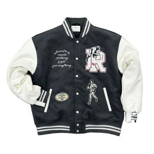 Blouson universitaire pour homme, blouson de motard, maillot de baseball, broderie appliquée, vestes pour hommes 2026 - Product Image 1
