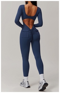 Nuevos Monos Deportivos de Verano para Mujer: Bodys Reductores de Espalda, Monos de Yoga de Secado Rápido, Transpirables, de Manga Larga y con Diseño Hueco para Fitness - Product Image 5
