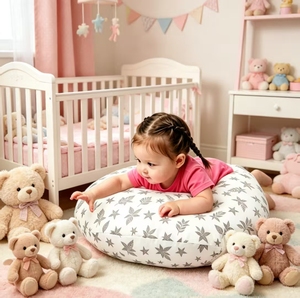 Soft Cotton Printed Nursing <b>Pillow</b> with Star Pattern for Baby Support - Product Image 1