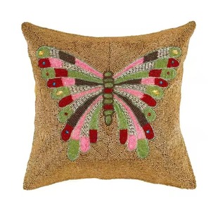 Modern Designer Seed Beads Decorative <b>Cushion</b> Cover Stylish Handmade Embroidered <b>Cushion</b> Cover Sofa Decor - Product Image 1