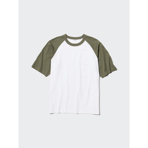 Men's Gray Blue <b>Raglan</b> Sleeve <b>T</b>-<b>Shirt</b> O-Neck Regular Fit Casual Jersey 100% Cotton Print Breathable - Product Image 3