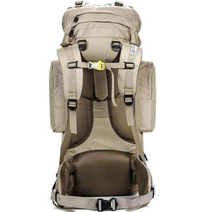 Outdoor Hiking <b>Backpack</b> 80L Waterproof Canvas Unisex Adult Travel Bag Beige Large Capacity <b>Trekking</b> Rucksack - Product Image 2