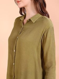 Camisa Holgada de Manga Larga con Cuello Abotonado y Estampado Tie-Dye Hecho a Mano en Rayón para Mujer, Marca Maaesa - Product Image 4