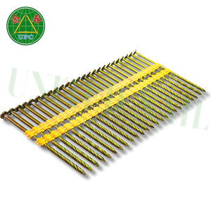 Vis à tête ronde à revêtement jaune de précision / Clous en acier à tige lisse de 3'' x 0,120 po, 4000 pièces, pour le travail du bois, Vietnam - Product Image 1