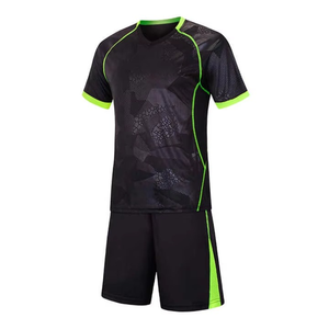 Conjunto de Uniforme de Fútbol Sublimado Verde Lima y Negro, Uniforme de Equipo Personalizado, Ropa Deportiva de Secado Rápido, Fabricante OEM - Product Image 1