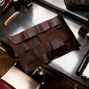 กระเป๋าใส่กรรไกรตัดผมหนังแท้สำหรับช่างตัดผม งานเย็บเสริมความแข็งแรง รุ่น LBSP-0003 - Product Image 2