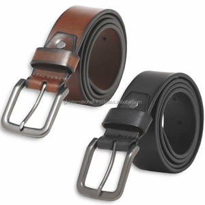 Cinturón informal de cuero de moda para hombre de alta calidad con hebilla de latón con Pin de aleación Logotipo personalizado y cinturón de vestir de cuero genuino de color - Product Image 6