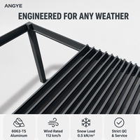 Pergola à lames orientables électrique minimaliste en aluminium avec toit rétractable motorisé, personnalisable, rectangulaire, pour jardin naturel