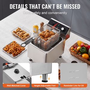 Friggitrice Elettrica Commerciale da Banco 1750W con Altezza Cestello Regolabile in Acciaio Inox, Capacità 12Qt/11.5L, Usata - Product Image 2