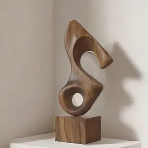 Escultura de madera refinada que aporta sofisticación a la sala de estar y mejora la decoración de tu hogar con un encanto rústico. - Product Image 6
