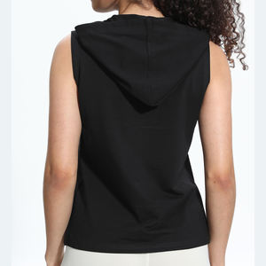 Camiseta sin Mangas con Capucha para Mujer, Impresión de Logotipo Personalizada, el Mejor Diseño, 100% Algodón, Ligera, Precio Económico, Múltiples Colores - Product Image 2