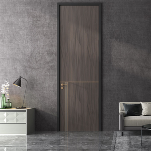 Puerta de Entrada Moderna Impermeable de Madera con Sistema de Empuje y Tracción, Puerta de Habitación Duradera y Ecológica de Material WPC, para Baño/Sala de Estar - Product Image 6