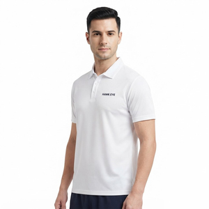 Polo en polyester blanc uni à manches courtes pour homme – Qualité supérieure, coupe classique, décontracté - Product Image 2
