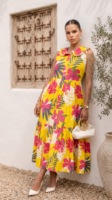 Nouveautés 2023 : Robe longue décontractée bohème pour femme, col en V, sans manches, motif floral, tie-dye, style gypsy chic, écologique, pour l'été