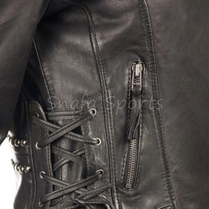 Chaqueta Corta de Cuero para Mujer, Estilo Biker, Ajustada, a la Moda, para Invierno y Estilo Urbano - Product Image 6