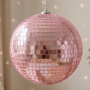 Pink <b>Disco</b> Ball with Real Glass Mirror Tiles Hand Tiled Mirror Sphere Retro Home <b>Decor</b> Aesthetic Room Accent Funky Party - Product Image 4