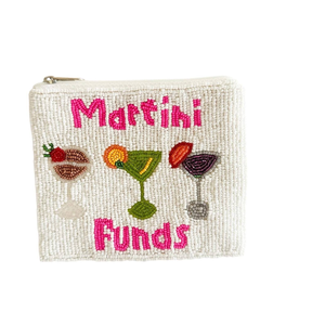 Monedero con cuentas, diseño con cita 'Out of Office', bordado de gafas de sol negras, bordado de cuentas blancas, MD HANDICRAFTS, regalo clásico de agradecimiento - Product Image 3