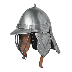 Casque médiéval LOBSTER-TAILED POT, Réplique artisanale en acier doux de calibre 18, Armure en fer pour Reconstitutions historiques et LARP - Product Image 2