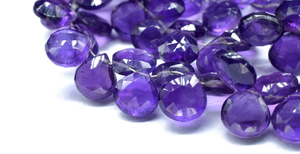 Cuentas de Amatista Facetadas de Calidad AAA, Forma de Corazón, 8-9 mm, 8 Pulgadas, Orificio de 0.40 mm, Cuentas Briolette Perforadas en la Parte Superior para la Fabricación de Joyas - Product Image 5