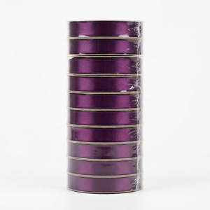 12mm 100% Polyester Deep Plum Dark Purple Single Face Satin Ribbon 10 Rolls X 8 Meter Shrink-Resistant Spa Gift <b>Boxes</b> Wholesale - Product Image 3
