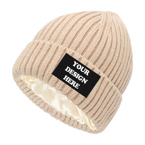 Gorro de Invierno Unisex con Logotipo Personalizado, Diseño Jacquard con Letras, Forro de Satén, Gorro de Punto Suave y Cálido, Personalizable para Usar en la Playa - Product Image 5