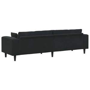 Sofá de Terciopelo para Sala de Estar de 208 cm con Cojín en Negro, Estilo Elegante y Lujoso - Product Image 6