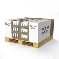 Affichage portatif de palette de PDQ de détail de haute qualité 1 2 3 support de carton ondulé de quart face 1/4 pour des boissons personnalisable
