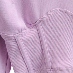 เสื้อฮู้ดครอปท็อปผู้หญิงขายดี สีเทา ทรงโอเวอร์ไซส์ สไตล์สตรีท สำหรับฤดูหนาว ความยาวสั้น มีกระเป๋า สไตล์ฤดูใบไม้ร่วง - Product Image 6