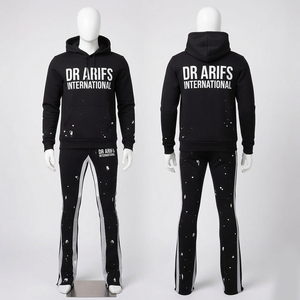 Conjunto Deportivo con Capucha para Hombre, Estilo Streetwear, Lavado Ácido, Resistente al Viento, Ecológico, Transpirable, para Gimnasio y Entrenamiento - Product Image 3